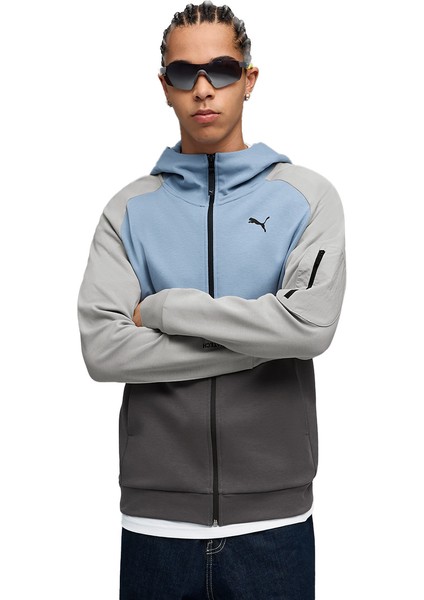 Tech Full-Zip Hoodie Erkek Mavi Günlük Stil Sweatshirt 68804534