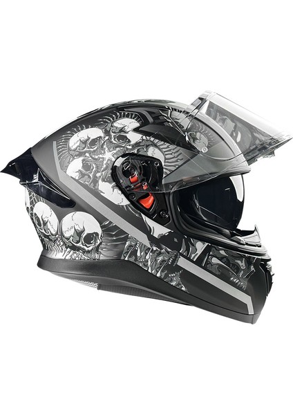 Snake Sv Skull Mat Gri Kurukafa Kapalı Motosiklet Kaskı modelleri