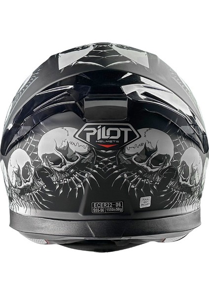 Snake Sv Skull Mat Gri Kurukafa Kapalı Motosiklet Kaskı indirimleri