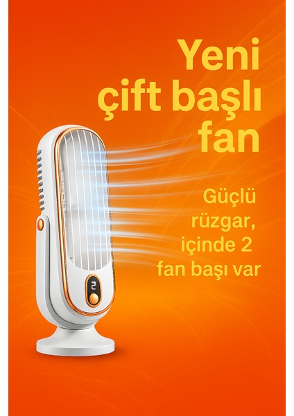 Taşınabilir Fan – USB Şarjlı, Dijital Kontrollü, Yüksek Performanslı Soğutma Kapalı ve Açık Alanlar