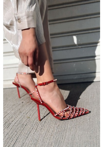 Penoria Mat Kırmızı Bant Detaylı Stiletto fiyatları