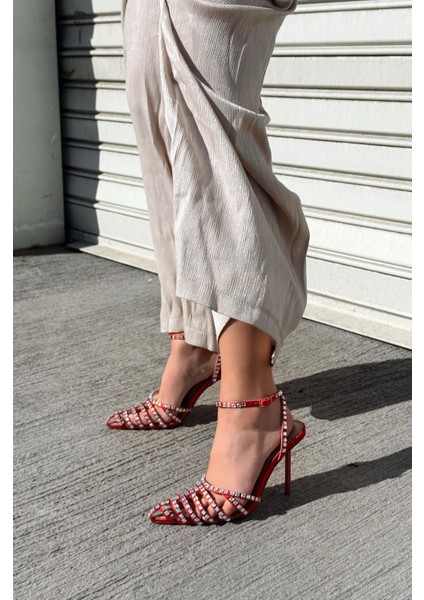 Penoria Mat Kırmızı Bant Detaylı Stiletto modelleri