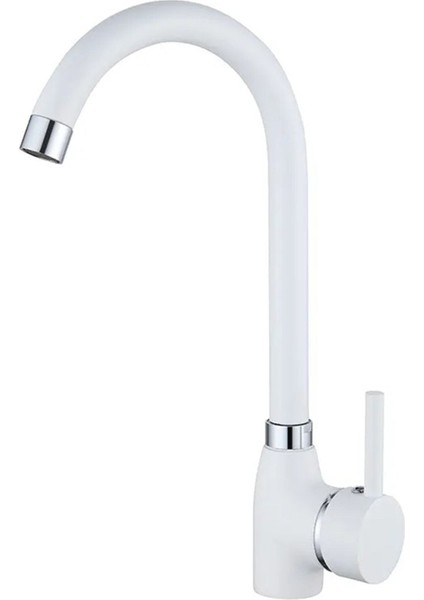 Beyaz Delta Safir Mutfak Evye Bataryası Aç Kapa Çubuk Kollu Kaliteli Musluk