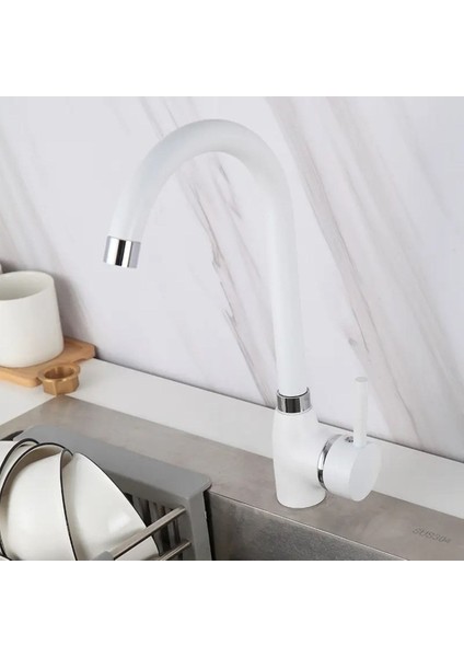 Beyaz Delta Safir Mutfak Evye Bataryası Aç Kapa Çubuk Kollu Kaliteli Musluk fırsatları