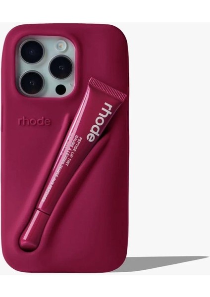 iPhone 14 Plus Uyumlu “ Cam Hediye “ Rhode Summer Premium Silikon Lip Case Telefon Kılıfı + Ruj