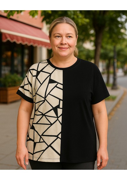 Kadın Büyük Beden Özel Desen Viskon Bluz fiyatları