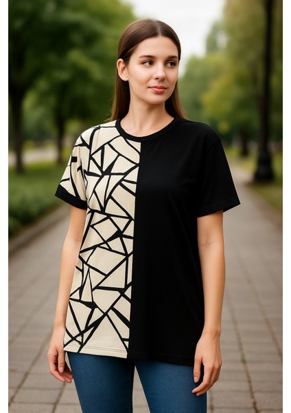 Kadın Büyük Beden Özel Desen Viskon Bluz