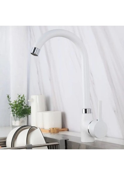 Beyaz Delta Safir Mutfak Evye Bataryası Aç Kapa Çubuk Kollu Kaliteli Musluk indirimleri