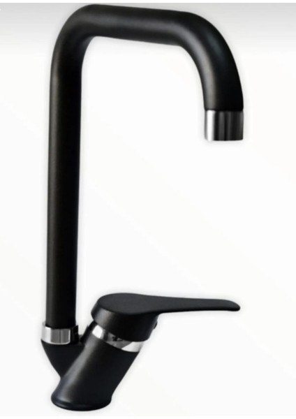 Siyah Köşe Boru Mix Mutfak Evye Bataryası 5 Yıl Garantili fiyatları