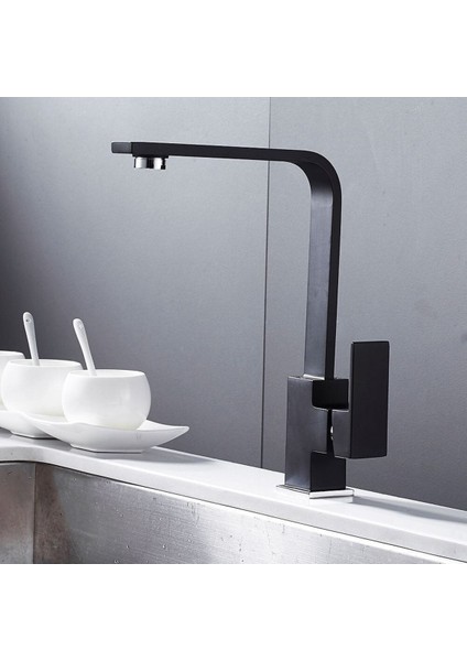 Yüksek Gövde Mutfak Bataryası Sıcak Soğuk Çift Su Girişli Kare Mutfak Bataryası fiyatları