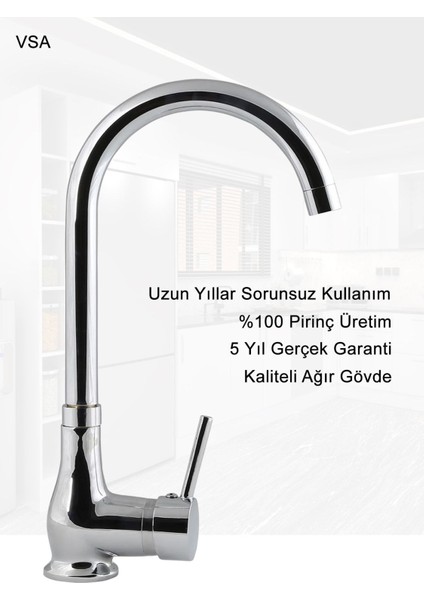 Ağır Gövde Rustik Mutfak Eviye Bataryası Krom Lavabo Delta Musluk Garanti fiyatları