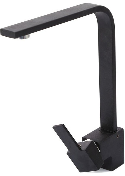 Siyah Kare Kuğu Mutfak Evye Bataryası Sıcak Soğuk Girişli Aç Kapa Kollu Musluk fiyatları