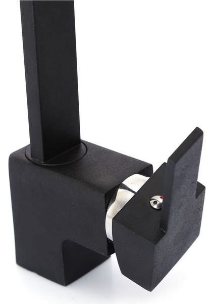 Siyah Kare Kuğu Mutfak Evye Bataryası Sıcak Soğuk Girişli Aç Kapa Kollu Musluk modelleri