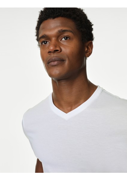 Yumuşak Dokulu V Yaka T-Shirt fiyatları