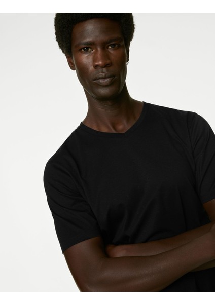 Yumuşak Dokulu V Yaka T-Shirt fiyatları