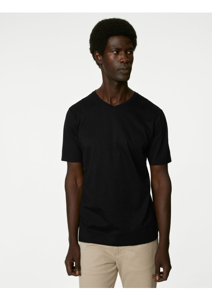 Yumuşak Dokulu V Yaka T-Shirt modelleri