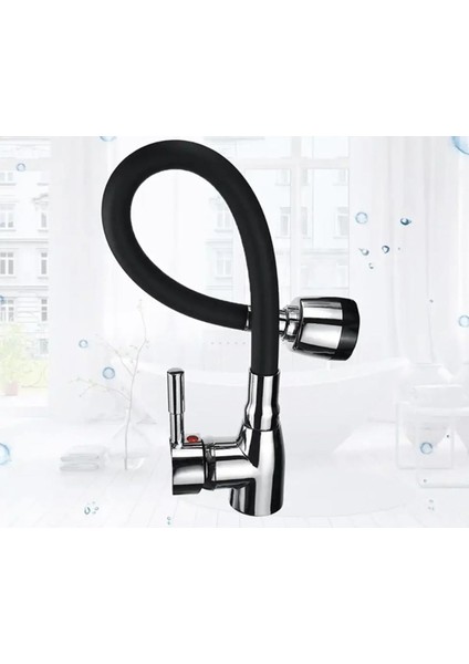 Siyah Oynar Borulu 2 Fonksiyonlu Mutfak Eviye Bataryası Musluğu Çeşmesi fiyatları