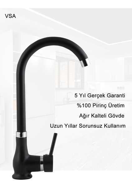 Ağır Gövde Rustik Mat Siyah Mutfak Eviye Bataryası Delta Lavabo Musluk Garanti modelleri