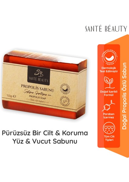 Doğal Propolis Özlü Hassas Ciltler Için Katı El Yüz & Vücut Yıkama & Bakım Sabunu 150 gr