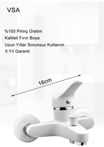 Beyaz Robot Yağmurlama Duş Seti Banyo Bataryası Aç Kapa Garantili Musluk Set modelleri