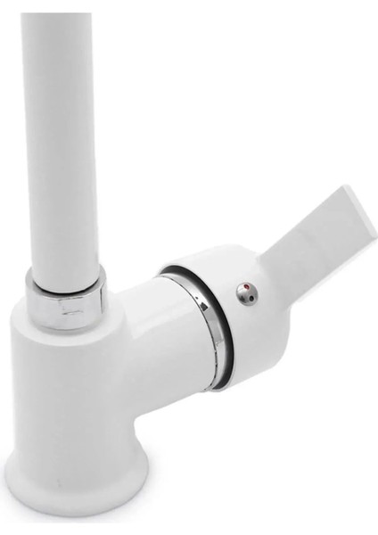 Beyaz Armatür Oynar Perlatörlü Mutfak Evye Bataryası 360 Derece Sıcak Soğuk Su Girişli modelleri