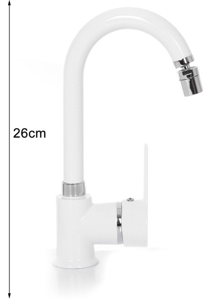 Beyaz Kısa Borulu Lavabo Bataryası Oynar Perlatörlü modelleri