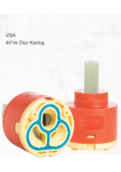 40'lık Düz Kartuş Aç Kapa Seramik Kartuş