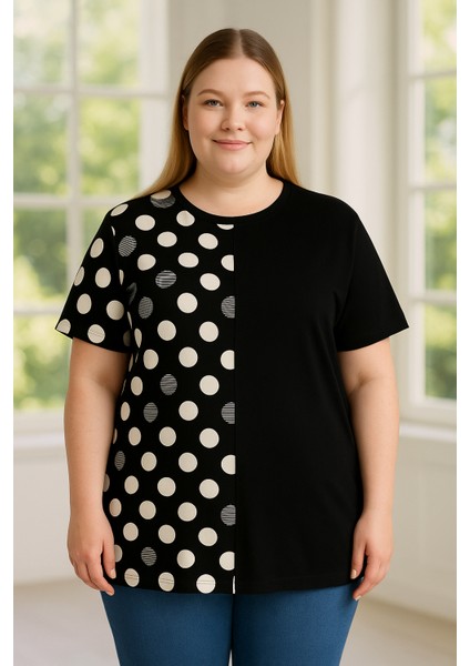 Kadın Büyük Beden Özel Desen Viskon Bluz