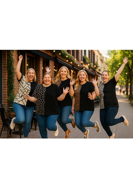 Kadın Büyük Beden Özel Desen Viskon Bluz