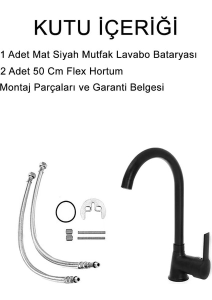 Mat Siyah Delta Mutfak Lavabo Bataryası Aç Kapa Sıcak Soğuk Su Girişli Musluk indirimleri