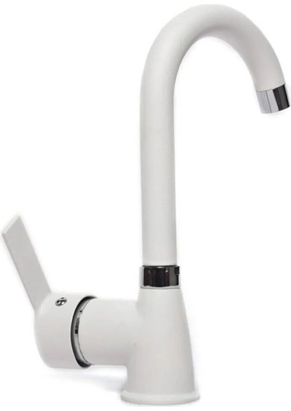 Beyaz Kısa Lavabo Bataryası Delta Banyo Sıcak Soğuk Su Girişli Musluk modelleri