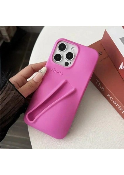 iPhone 15 Plus Uyumlu “ Cam Hediye “ Rhode Summer Premium Silikon Lip Case Telefon Kılıfı + Ruj
