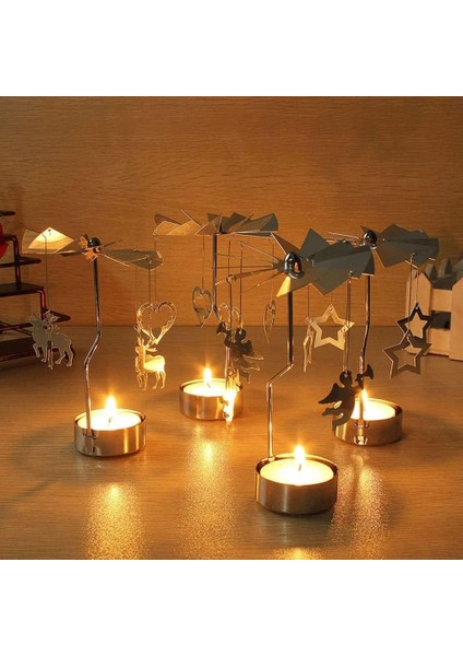 Altın Renkli Dönen Metal Mumluk Kelebek Tasarımlı modelleri