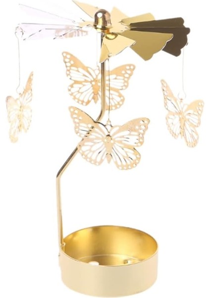 Altın Renkli Dönen Metal Mumluk Kelebek Tasarımlı fırsatları