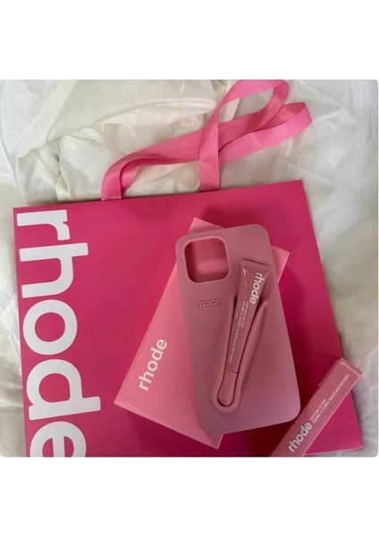 iPhone 16 Uyumlu “ Cam Hediye “ Rhode Summer Premium Silikon Lip Case Telefon Kılıfı + Ruj fırsatları