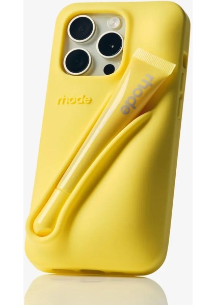 iPhone 16 Plus Uyumlu “ Cam Hediye “ Rhode Summer Premium Silikon Lip Case Telefon Kılıfı + Ruj