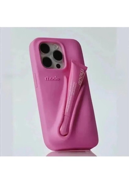 iPhone 16 Plus Uyumlu “ Cam Hediye “ Rhode Summer Premium Silikon Lip Case Telefon Kılıfı + Ruj