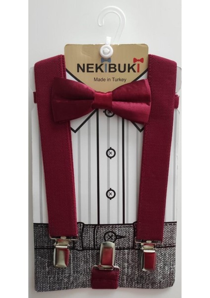 Erkek Çocuk Pantolon Askısı ve Papyon Takımı