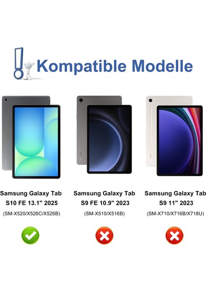 Samsung Galaxy Tab S10 Fe Plus 13.1 Inç 2025 Uyumlu Tablet Klavyeli Kılıf Kablosuz Bluetooth Kalem Bölmeli Q Türkçe Klavyeli Tablet Kılıfı - SM-X520 X526C X526B fiyatları
