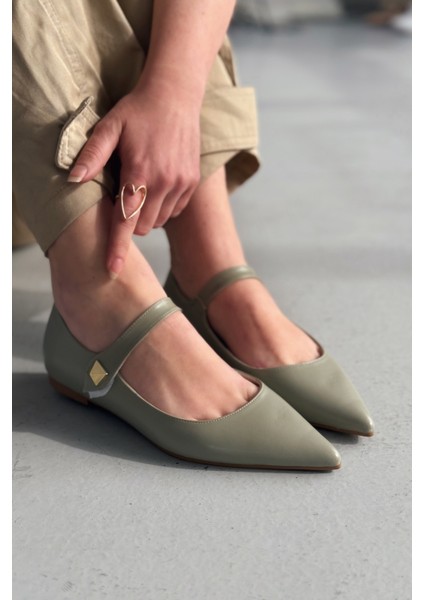 Brano Mat Sivri Burunlu Su Yeşili Kadın Babet