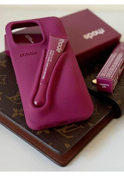iPhone 16 Uyumlu “ Cam Hediye “ Rhode Summer Premium Silikon Lip Case Telefon Kılıfı + Ruj modelleri