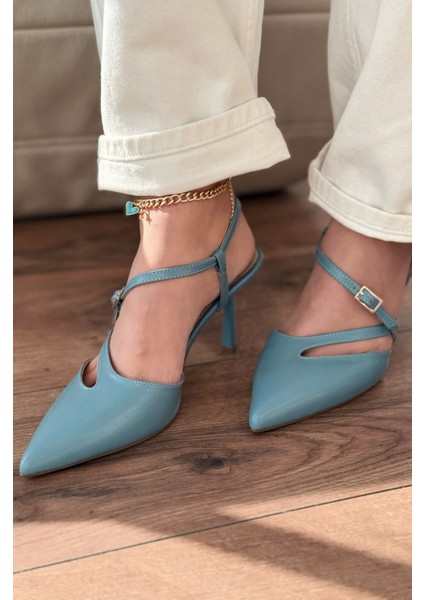 Flamor Mat Deri Yüksek Topuklu Stiletto Bebek Mavi modelleri