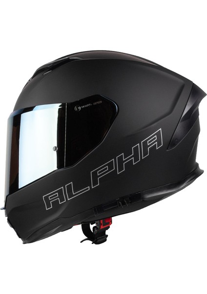 Alpha Sv Mat Siyah Kapalı Motosiklet Kaskı