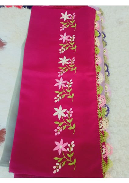 El Emeği Nakış Işlemeli Iğne Oyalı Namaz Örtüsü Çeyizlik Mevlit Başörtüsü Krep Kumaş 145X75 cm fiyatları