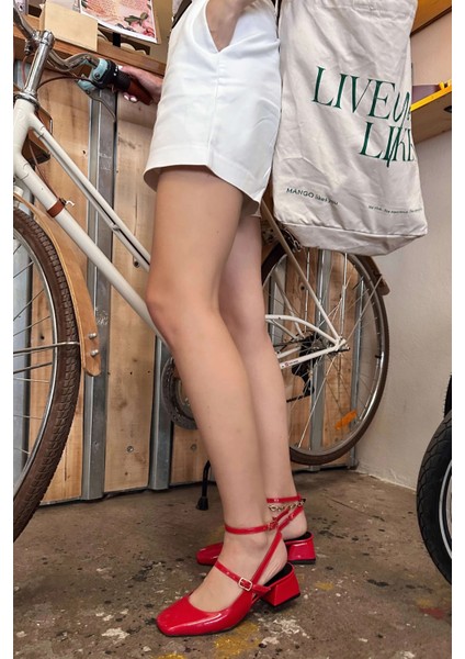 Notins Rugan Mary Jane Kadın Topuklu Ayakkabı Kırmızı fiyatları