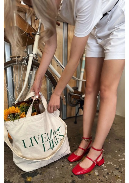 Notins Rugan Mary Jane Kadın Topuklu Ayakkabı Kırmızı modelleri