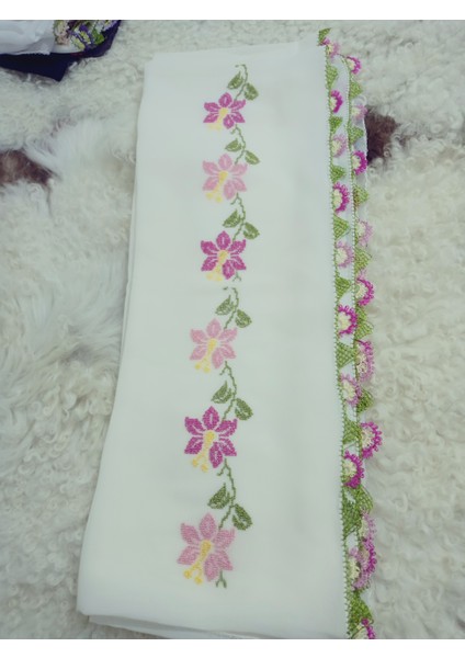 El Emeği Nakış Işlemeli Iğne Oyalı Namaz Örtüsü Çeyizlik Mevlit Başörtüsü Krep Kumaş 145X75 cm modelleri