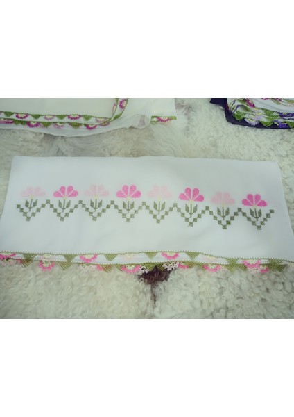 El Emeği Nakış Işlemeli Iğne Oyalı Namaz Örtüsü Çeyizlik Mevlit Başörtüsü Krep Kumaş 145X75 cm