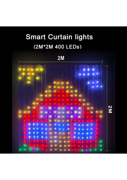 USB Rgb Akıllı Perde Işıkları 400 LED Işıklı Uzaktan Kumanda Sevgililer/doğum Günü Için LED Işık