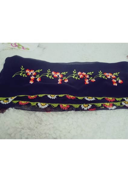 El Emeği Nakış Işlemeli Iğne Oyalı Namaz Örtüsü Çeyizlik Mevlit Başörtüsü Krep Kumaş 145X75 cm modelleri